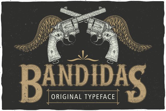 Przykład czcionki Bandidas Label Font